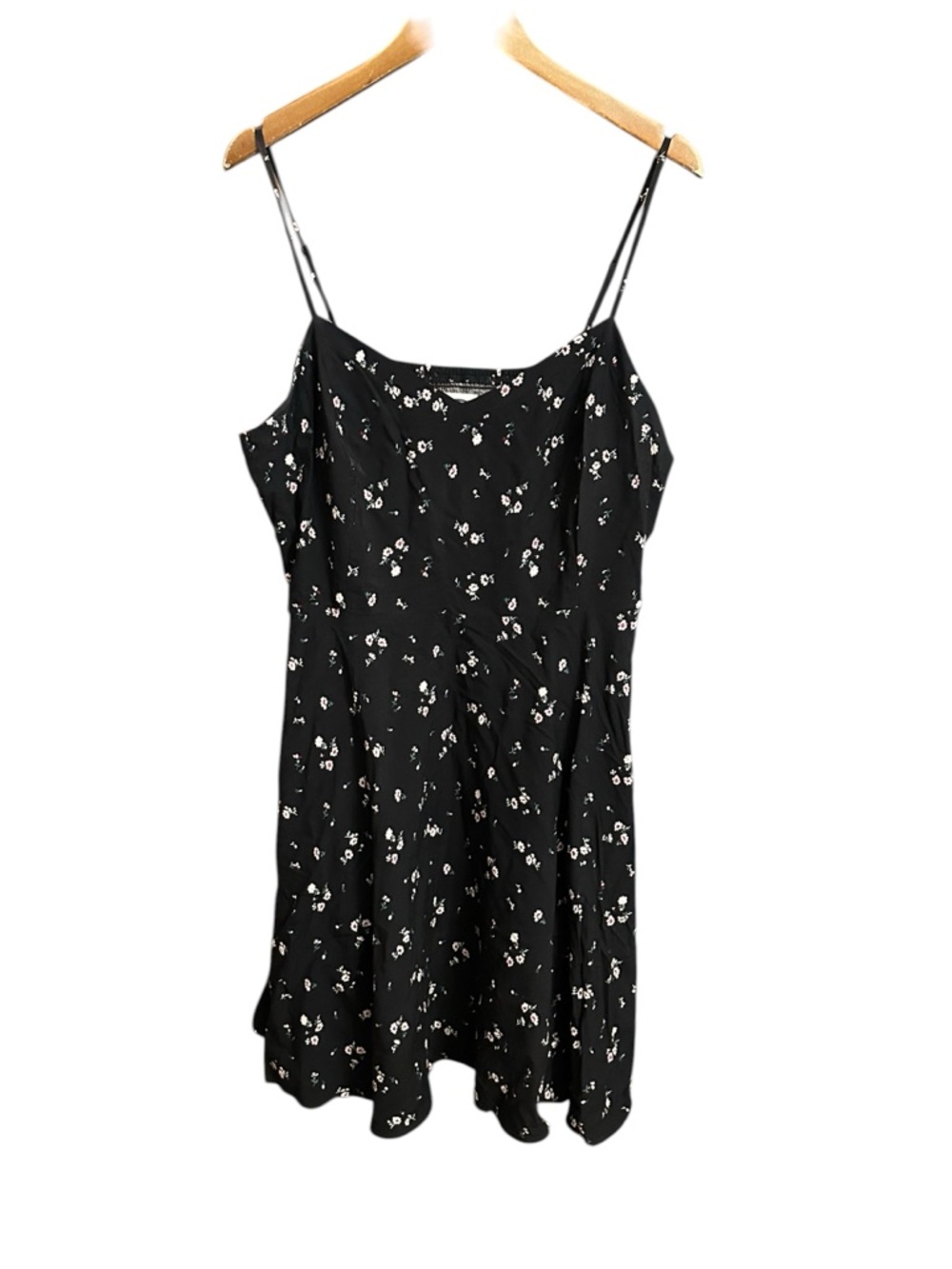 Old Navy Floral Dress XL Fit & Flare Strappy Boho Whimsy Midi Pink Black Rayon